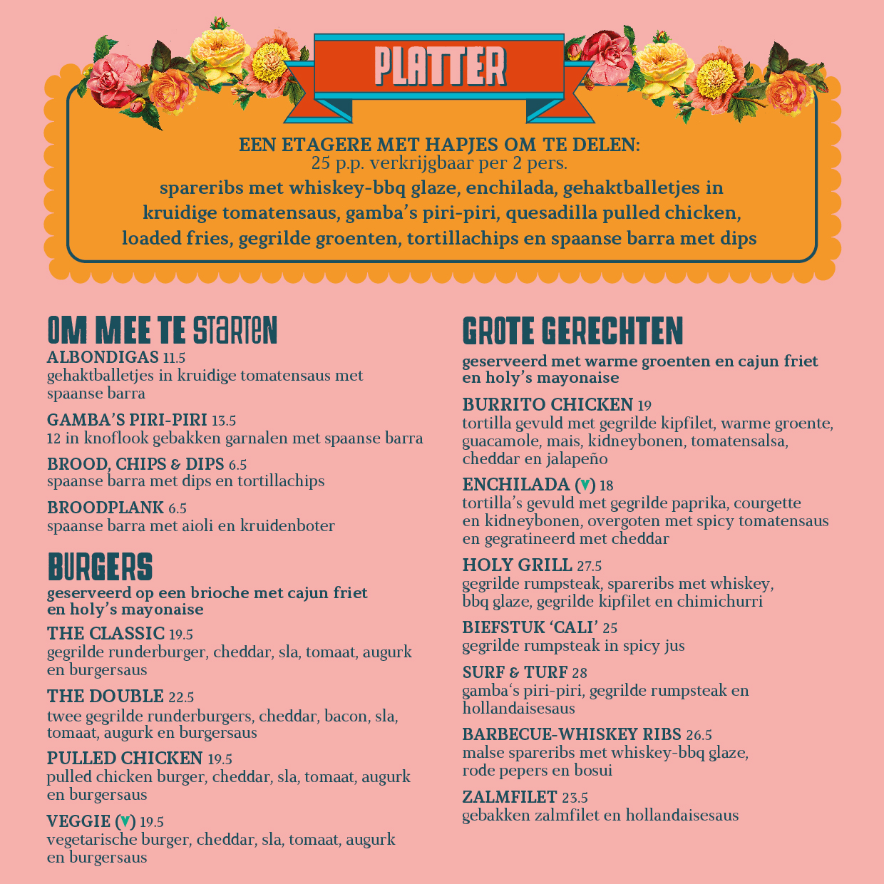 menukaart diner